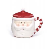 China Christmas 3d Mug Santa Shaped Ceramic Santa Coffee Christmas Gift Hand Painting Santa Claus Mug Porcelain Mugs factory
