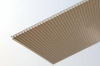 China 8mm Greenhouse Polycarbonate Roof Panels , Brown Polycarbonate Hollow Sheet factory