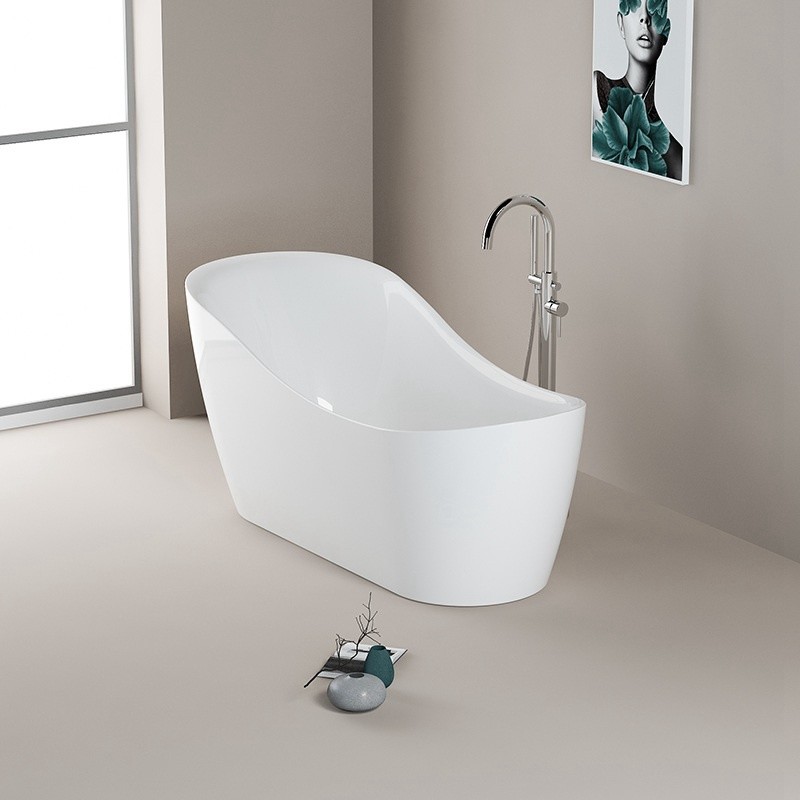 China Contemporary Bathroom Freestanding Soaking Bathtub With Center Drain Placement factory