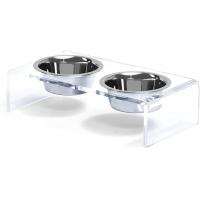 China Acrylic Elevated Dog And Cat Pet Feeder with 2 Set Removable Food and Water Bowls for sale