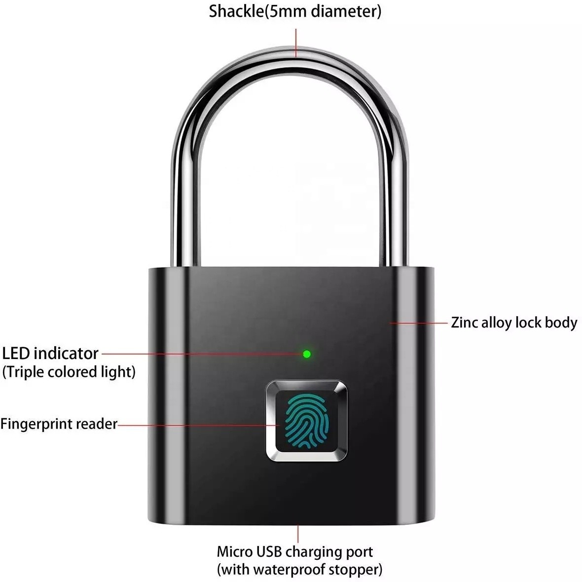 China Mini Smart Padlock One Touch Open Smart Security Keyless Padlock for Luggage Handbags factory
