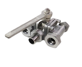 Quality OEM DN25 Cryogenic Three Way Ball Valve Stainless Steel With Burst Disk for sale