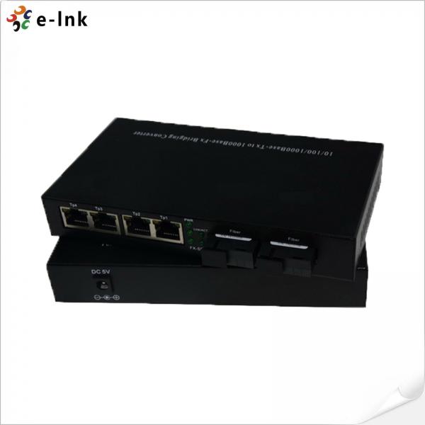 Quality 2 SC Port Industrial Fiber Switch Ethernet Media Converter 4TX for sale