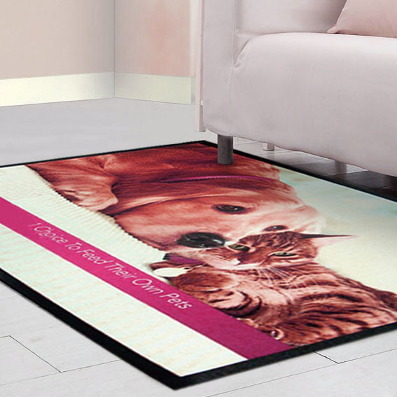 Quality 1.8MM Promotion Gifts Polyester Custom Logo Mats 400x600MM for sale
