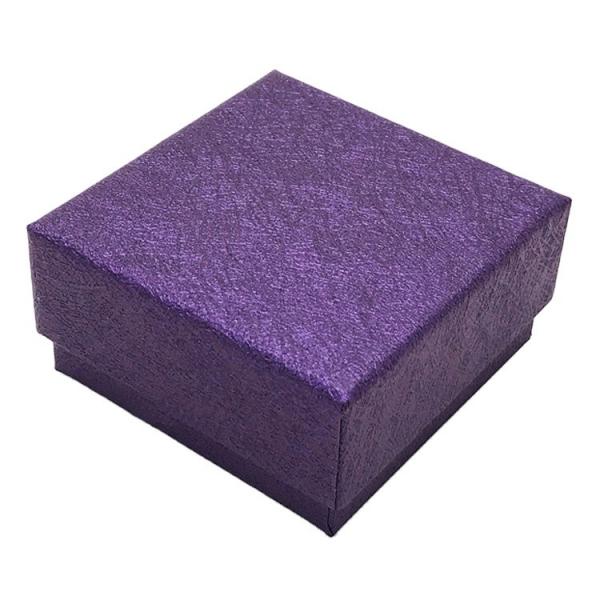 Quality Leather Pink Purple Ring Jewelry Packaging Box With Velvet Foam Insert for sale