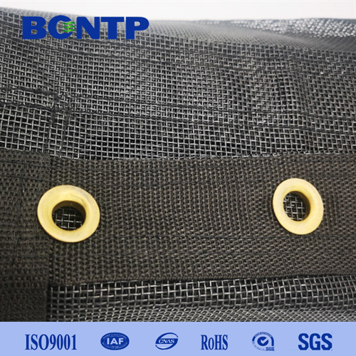 China 1000D 12x12 Black PVC Mesh Woven Outdoor Vinyl Mesh Fabric factory