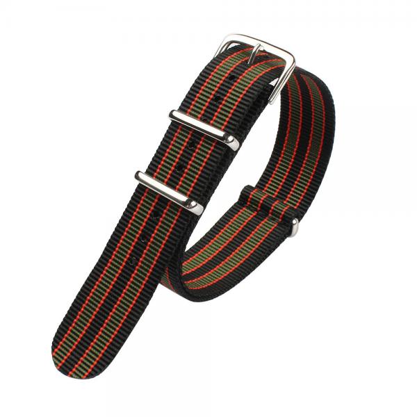 Quality 26mm Stripe Nylon Strap Watch Bands Colorful Polished Buckle for sale