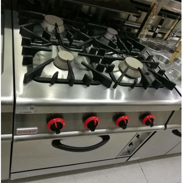 Quality Western Kitchen Equipment Commercial Gas Stove 4 Burner with Down Oven 700*700 for sale