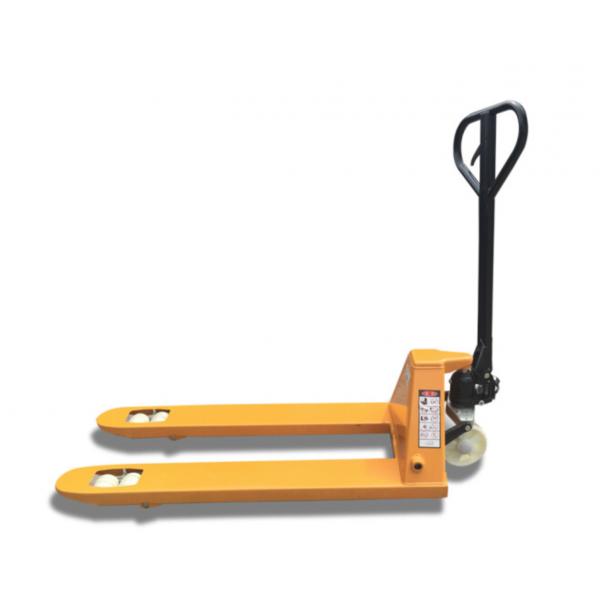 Quality Yellow Color Hydraulic Pallet Truck / Manual Forklift Trolley For Warehouse for sale