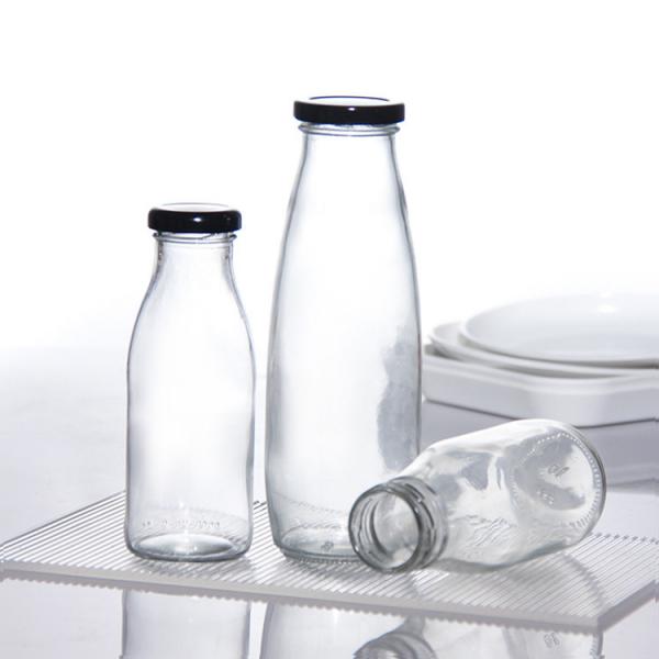 Quality OEM 1000ml 2 Litre Glass Milk Bottles Jug Food Grade Round Shape for sale
