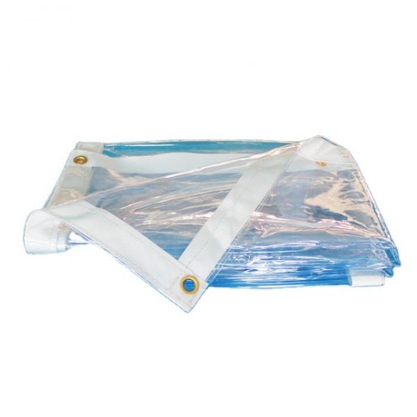 Quality Reinforced Edges Rip-Stop Transparent Tarpaulin With Grommets Clear Tarp For Outdoor Patio And Garden Plant for sale