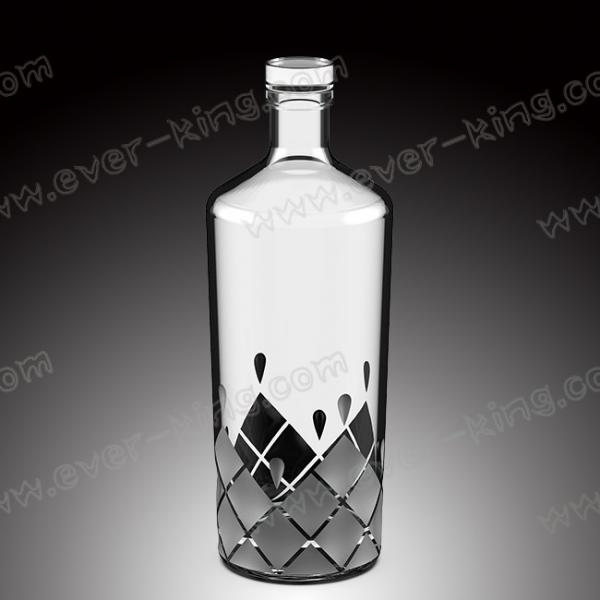 Quality 750ml Clear Empty Crystal Glass Bottle For Spirits Liquor for sale
