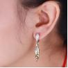 China 18K Yellow Gold White Gold Two Tone Drop Dangle Earrings with Diamonds(GDE026) factory