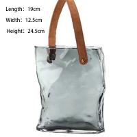 China Nordic Ins Clear Purse Vase Handbag Shape Flower Glass Vase Decor with Leather Handles factory