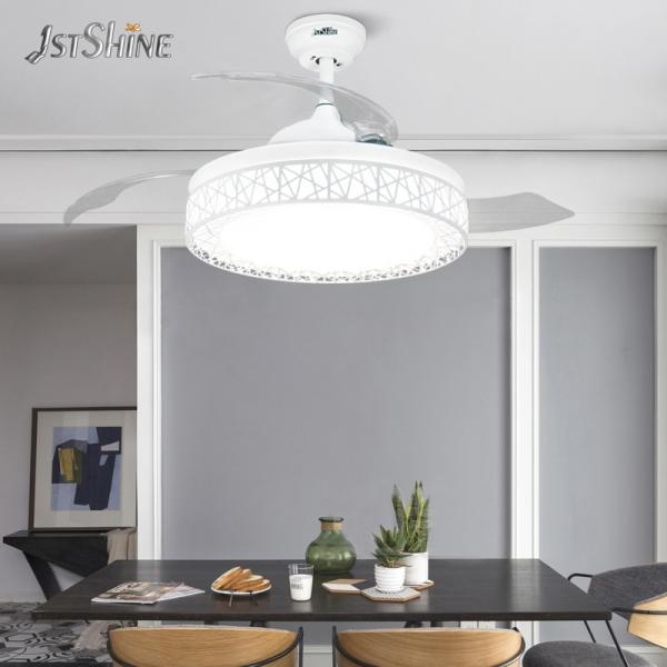 Quality Color Changing 3000K Retractable Ceiling Fan Light For Hotel Bedroom for sale