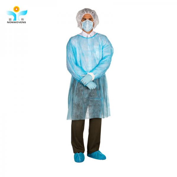 Quality Non Sterilization Polypropylene Isolation Gown surgical Velcro Cuffs Elastic for sale