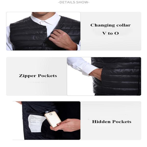 Quality USB Rechargeable Heated Waistcoat Power Bank Heated Vest Outdoor for sale