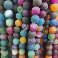 China matte striped onyx Assort color round beads factory