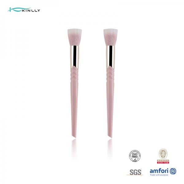 Quality Cosmetic Synthetic Hair Makeup Brush Set With V Shaped Ferrule Plastic Handle for sale