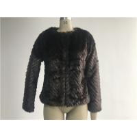 China Warm Womens Brown Faux Fur Jacket , Collarless Chubby Short Coat TWS019919 factory