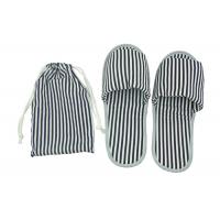China Portable Disposable Airline Amenity Kit / Foldable Open Toe Slippers With A TC Fabric Pouch for sale