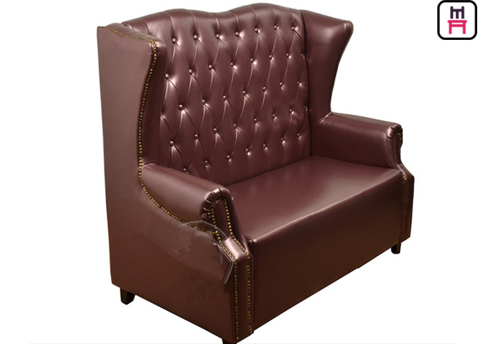 China High Back Luxury Classical Commercial Booth Seating With Armrest / Button Design factory