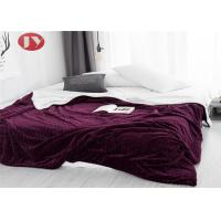 china Bedroom Waving Design Polyester Fleece Blanket Plush Fleece Bed Quilt Wine Red