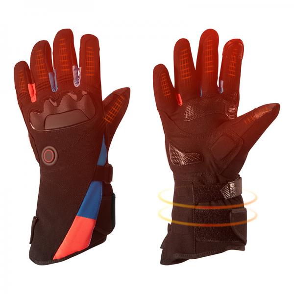 Quality Battery Liner Leather Heated Rechargeable Motorcycle Gloves Breathable for sale