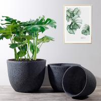 China Outdoor Planters Fiber Clay Flower Pots Patio Planters MGO Pot Planter Set Resin Plant Pots for sale