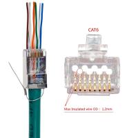 China 24 AWG Network Cable Assembly RJ45 Through Connector factory
