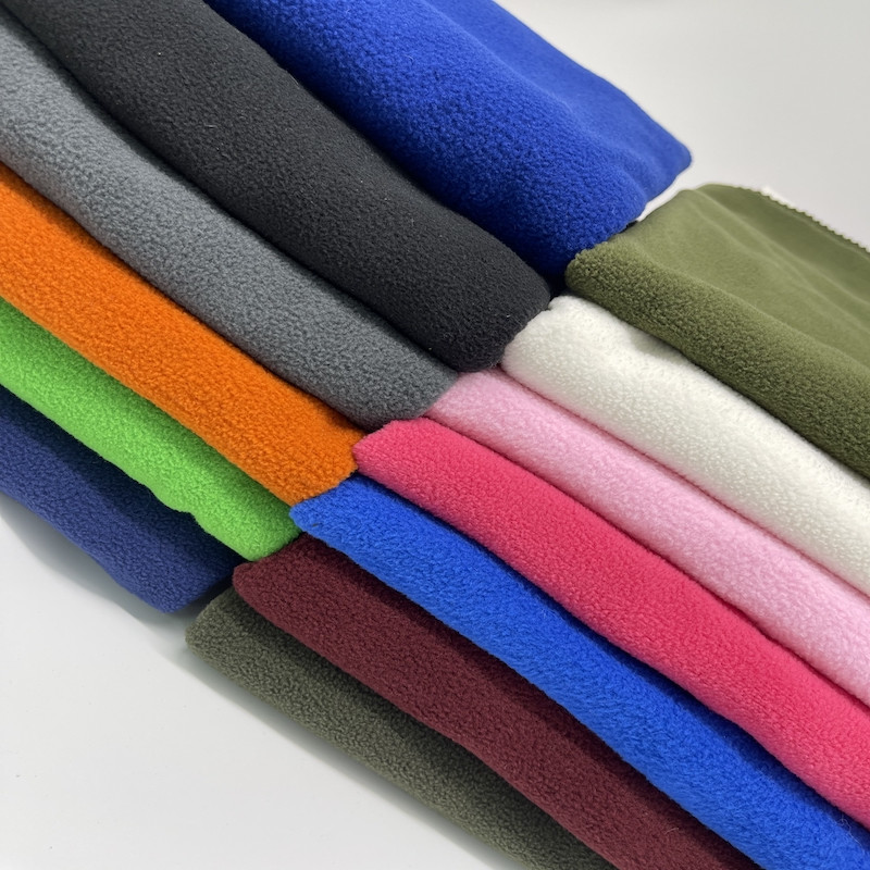China 2 Sides Brushed Polar Fleece Fabric For Women Jacket Vast 100% Polyester Dyed 160gsm Warm factory