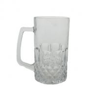 China Etched Clear Beer Glass Cup Drinking 600ML Large Beer Mug Classic Style factory