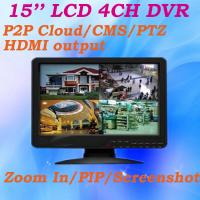 China 15'' LCD CCTV Monitor All in one DVR 4 channel Full D1 960H Resolution RS485 PTZ Alarm CMS Screenshot CCTV DVR factory