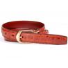 China 1” Wide Womens Genuine Leather Belt / Embossed Ostrich Grain Dress Belt factory