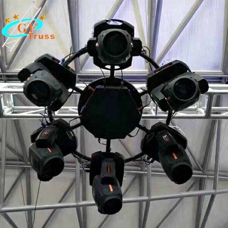 China Ceiling 6061 Aluminium Turning Structure Mini Rotating Circle Truss for Hanging Moving Head Light factory