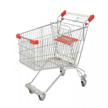 Quality 125L Large Capacity Russian Style Supermarket Steel Handcart Grocery Store High for sale