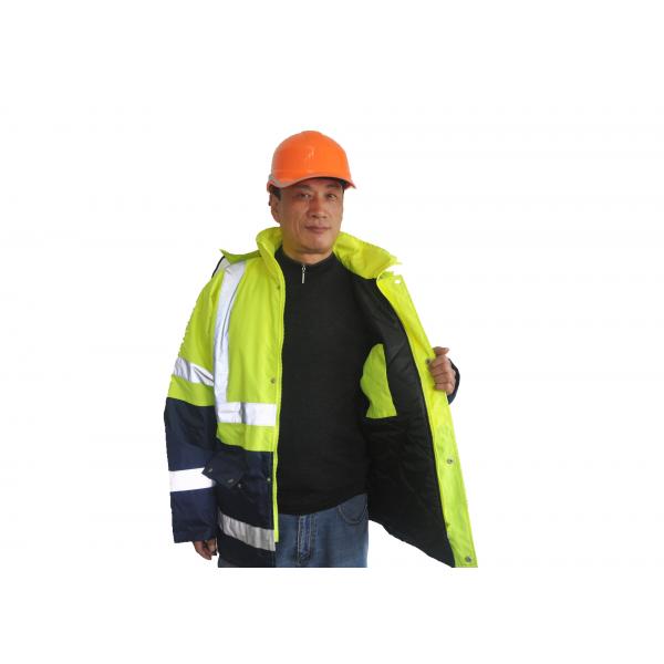 Quality Breathable High Visibility Waterproof Jacket 300D Oxford Safety Windbreaker Jacket for sale