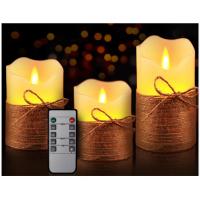 china LED Wax candle set with IR remote,with timer,0.03w,amber flame color,DC4.5V,3*AA battery(without)