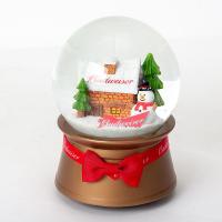 China 10cm Christmas Budweiser Lighted Musical Snow Globes for sale