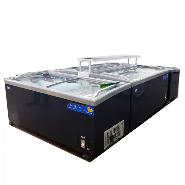 Quality Curved Glass Island Seafood Meat Display Freezer for sale