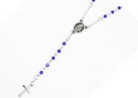 China Stainless Steel Catholic Rosary Necklace , Crystal Beads Rosary Cross Necklace factory