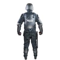 China Black Color Police PC Riot Security Suit / Riot Gear Body Armor With Tonfa Pouch for sale