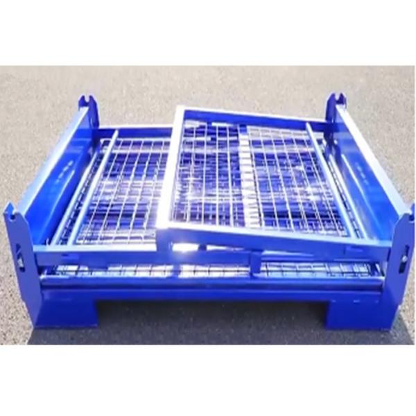 Quality Metal Mesh Collapsible Pallet Cage Stillage Container 1000kg for sale