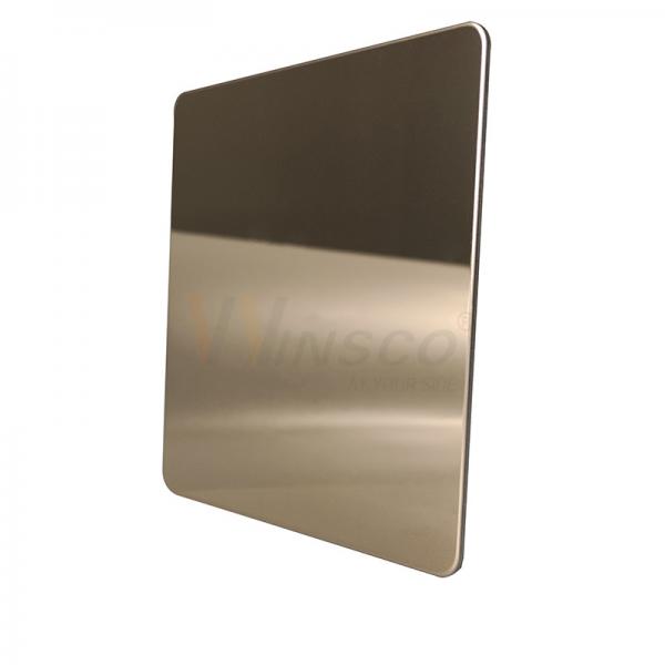 Quality AISI 201 304 316 Champagne Gold Stainless Steel Sheet With Super Mirror Finish for sale