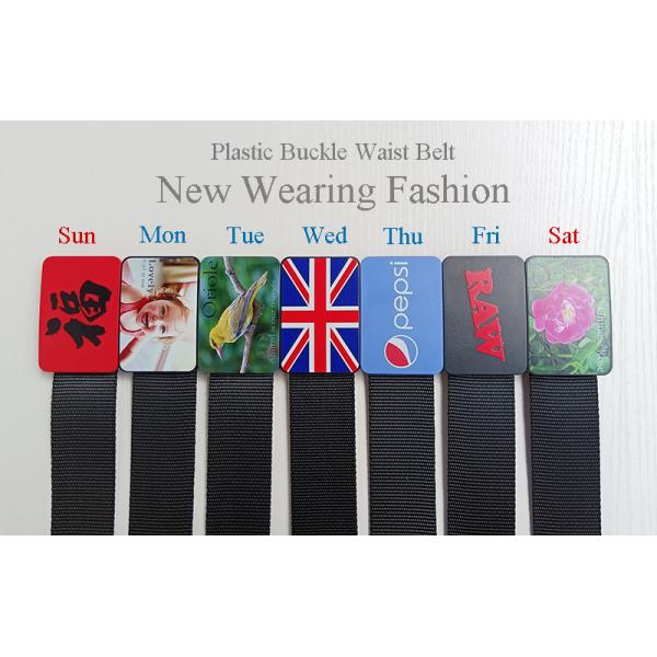 Quality Nylon Webbing Adjustable Slide Belt Without Holes Gift Logo Full Color Printable for sale