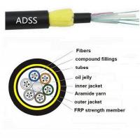 China Cable de fibra óptica de una sola chaqueta arimi, miembro de fuerza del hilo ADSS 80m 100m 120m Span factory