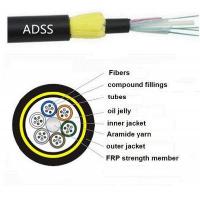 China Cable de fibra óptica de una sola chaqueta arimi, miembro de fuerza del hilo ADSS 80m 100m 120m Span for sale