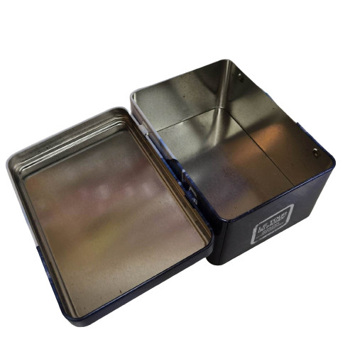 Quality Decorative Rectangular Biscuit Tin Can CMYK Varnish Empty Tins With Hinged Lid for sale
