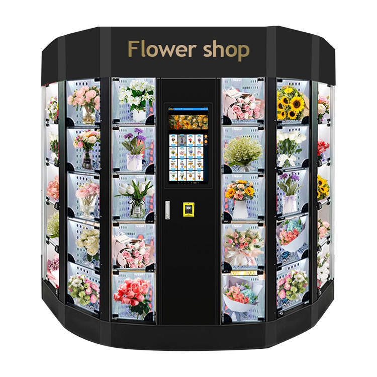 China Csutomize Business Fresh Flower Cooling Locker Vending Machine With Nayax Card Reader Coin Cash Payments factory