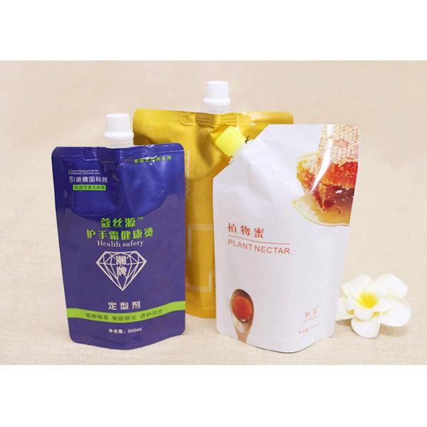 Quality Customize Handle Plastic Doypack Liquid Nozzle Spout Bags For Laundry Detergent for sale